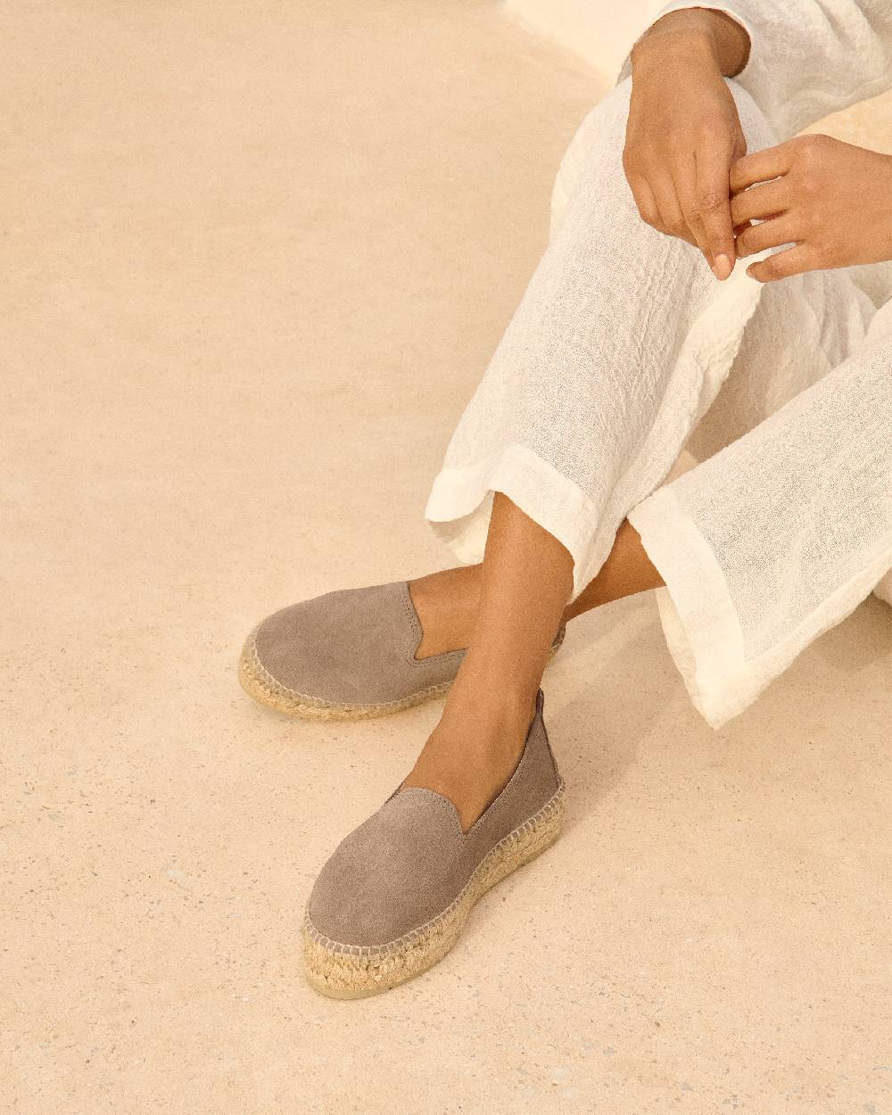 Manebí Espadrillas con doppia suola - Hamptons - Coco Brown In Saldo