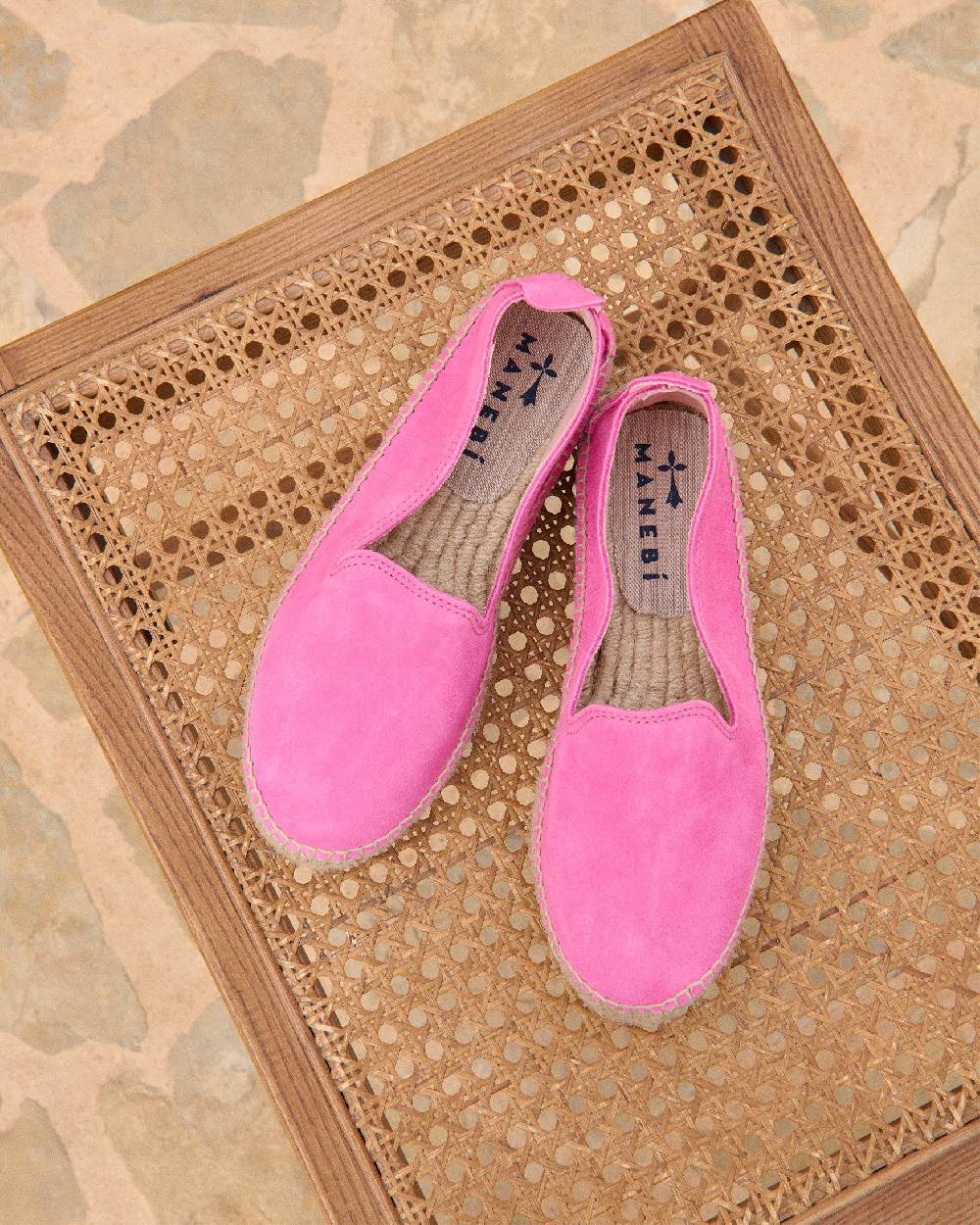 Manebí Espadrillas con doppia suola in pelle scamosciata - Hamptons - Bold Pink Moda