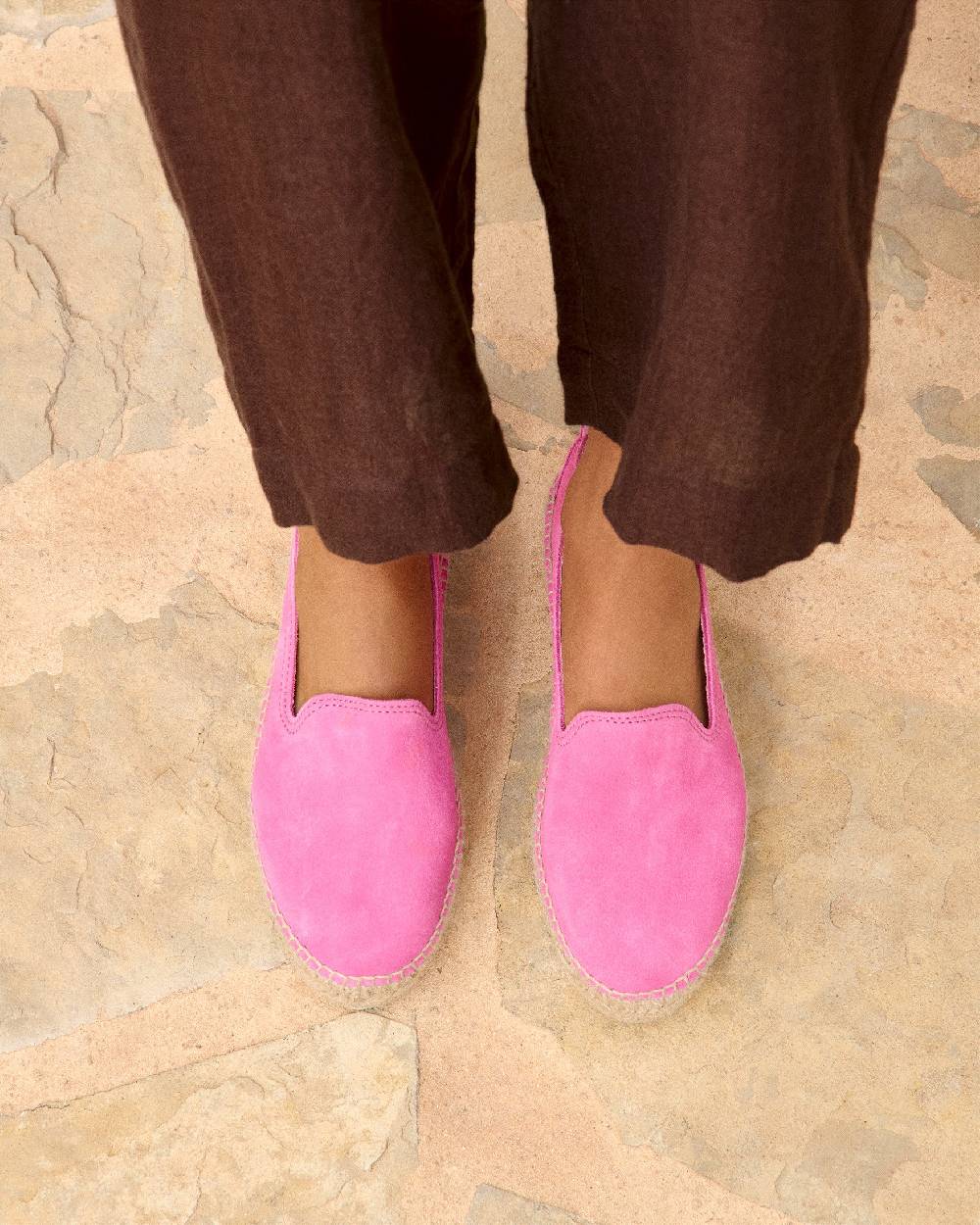 Manebí Espadrillas con doppia suola in pelle scamosciata - Hamptons - Bold Pink Moda