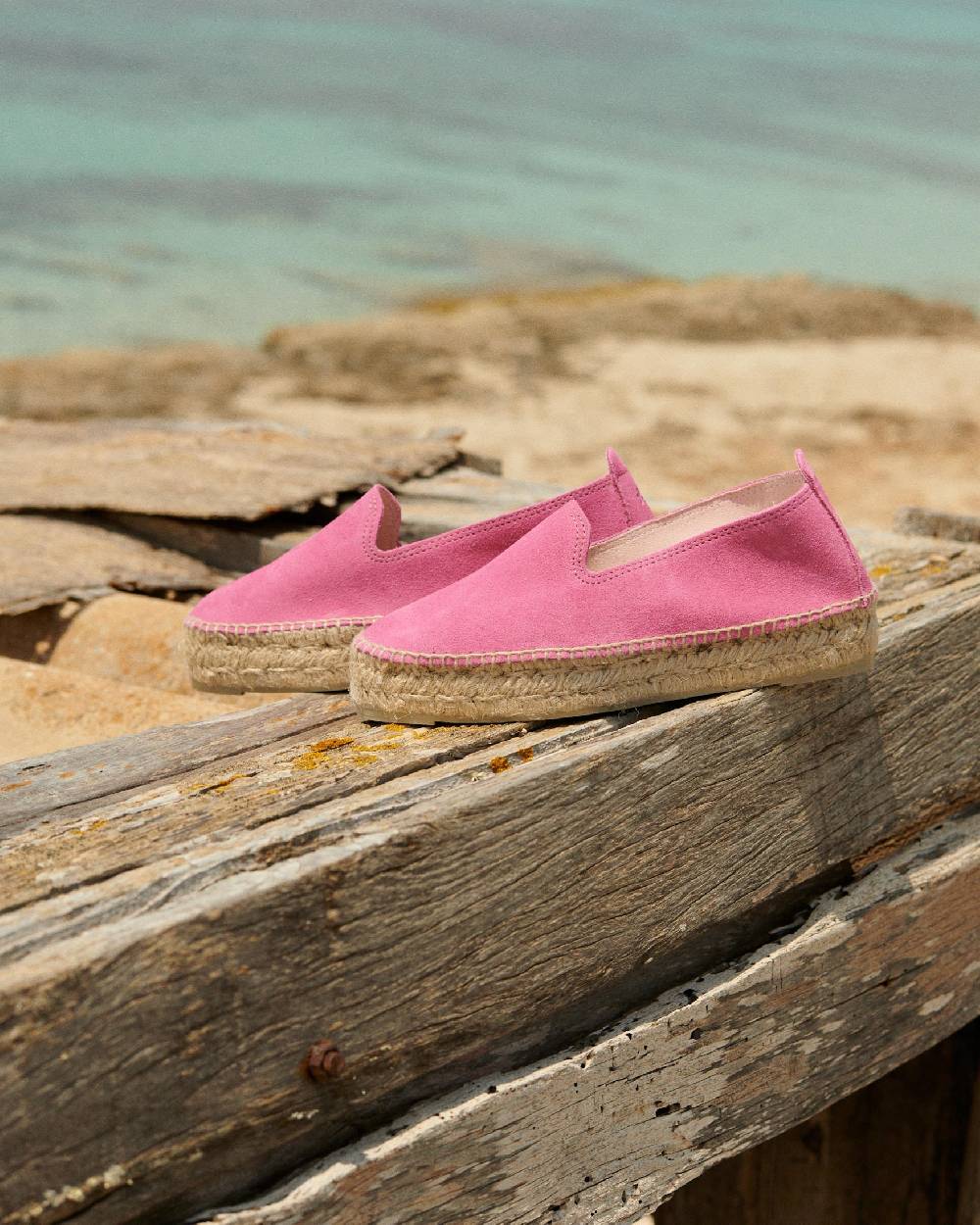 Manebí Espadrillas con doppia suola in pelle scamosciata - Hamptons - Bold Pink Moda