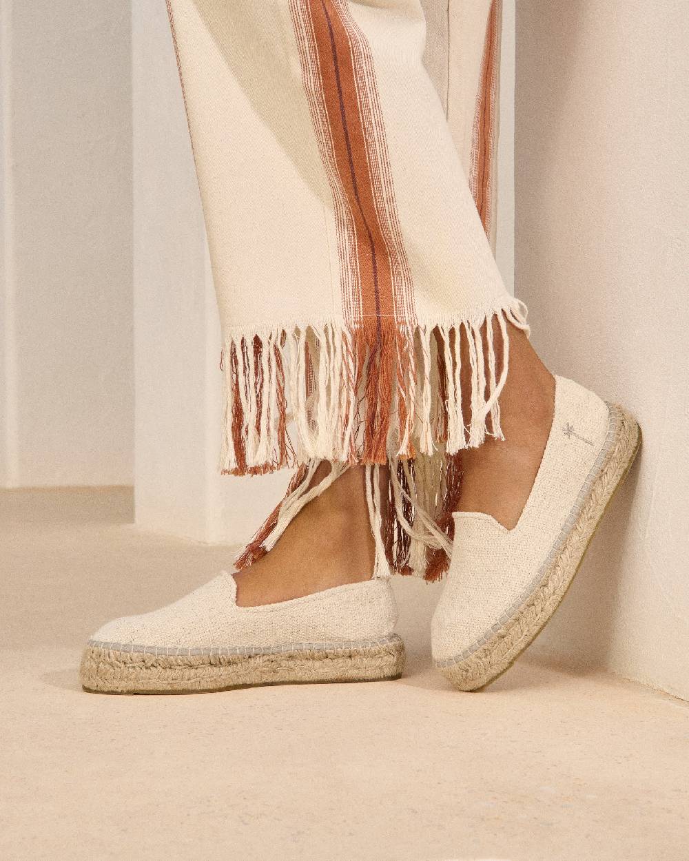 Manebí Coarse Woven Canvas|Double Sole Espadrilles - Yucatán Natural Comprare a buon mercato