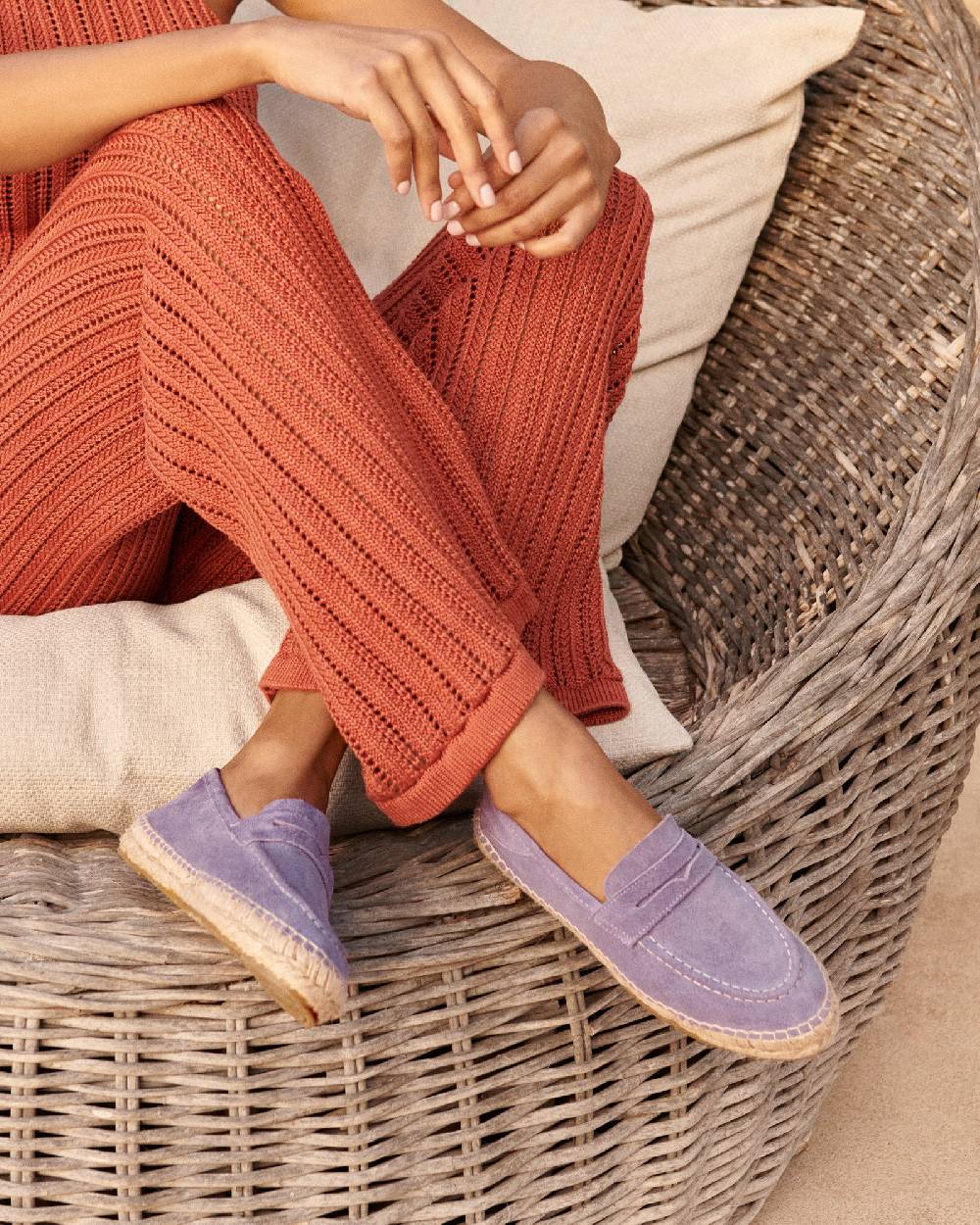 Manebí Suede Loafers Espadrilles - Hamptons Wisteria Lilac Offerta Anniversario