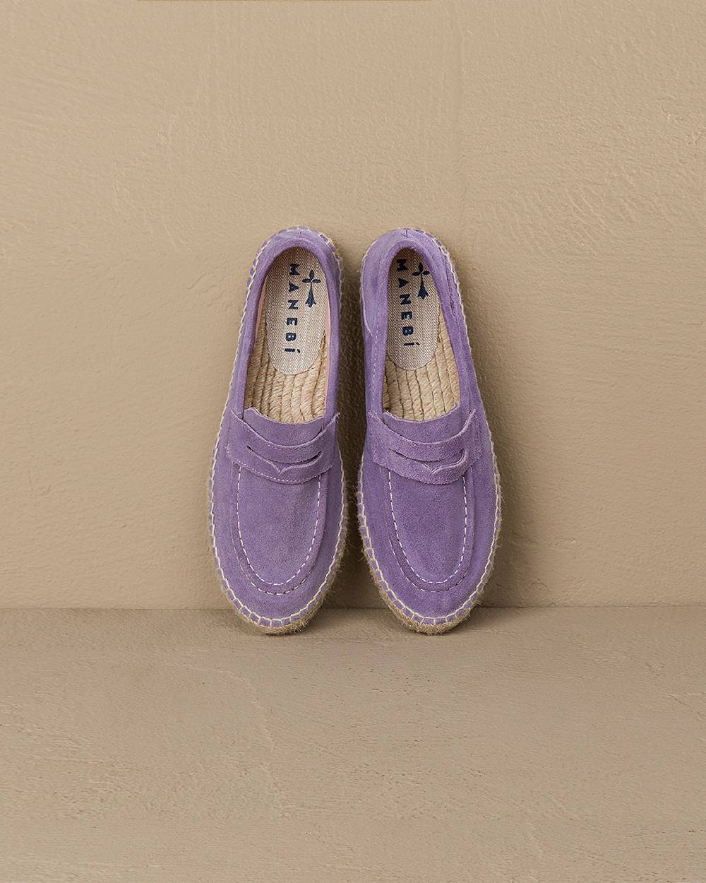 Manebí Suede Loafers Espadrilles - Hamptons Wisteria Lilac Offerta Anniversario