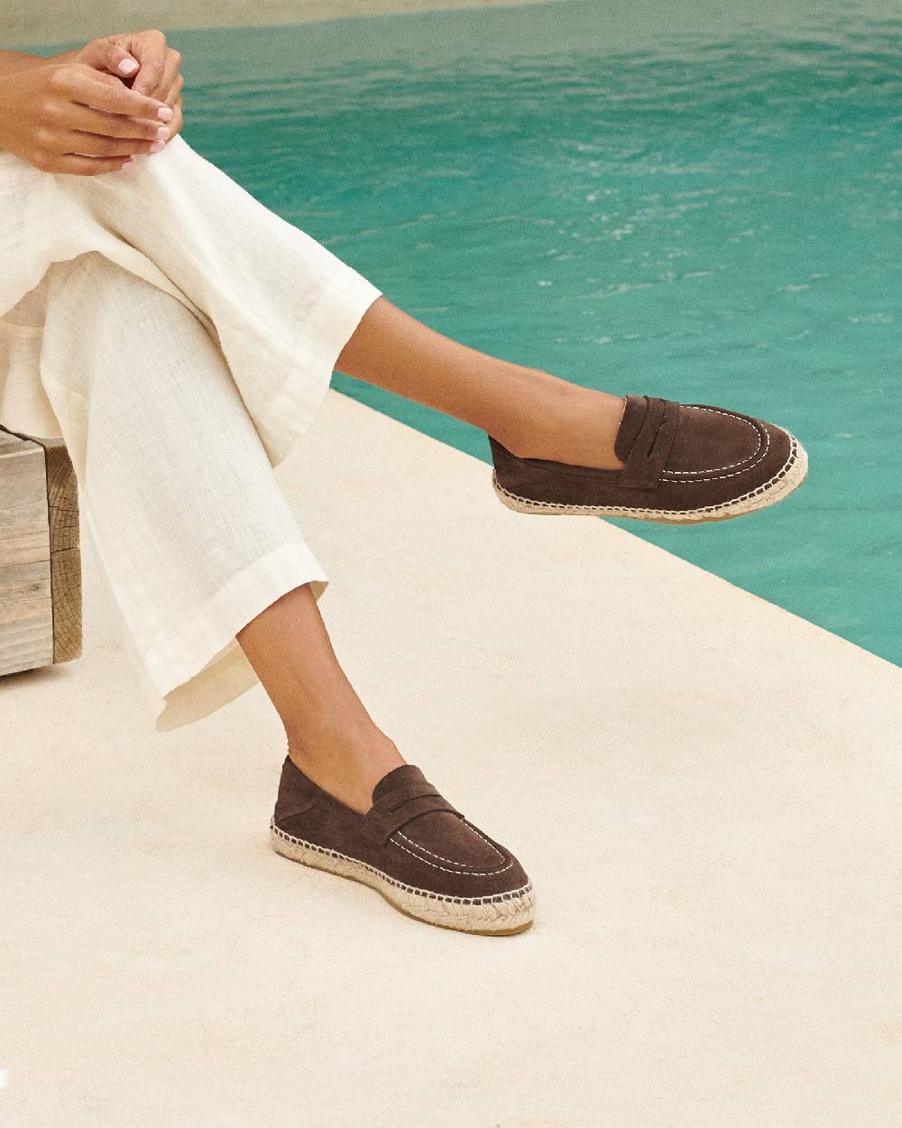 Manebí Suede Loafers Espadrilles - Hamptons Cocoa Smaltimento dello stoccaggio