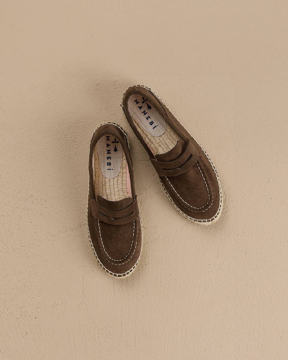 Manebí Suede Loafers Espadrilles - Hamptons Cocoa Smaltimento dello stoccaggio