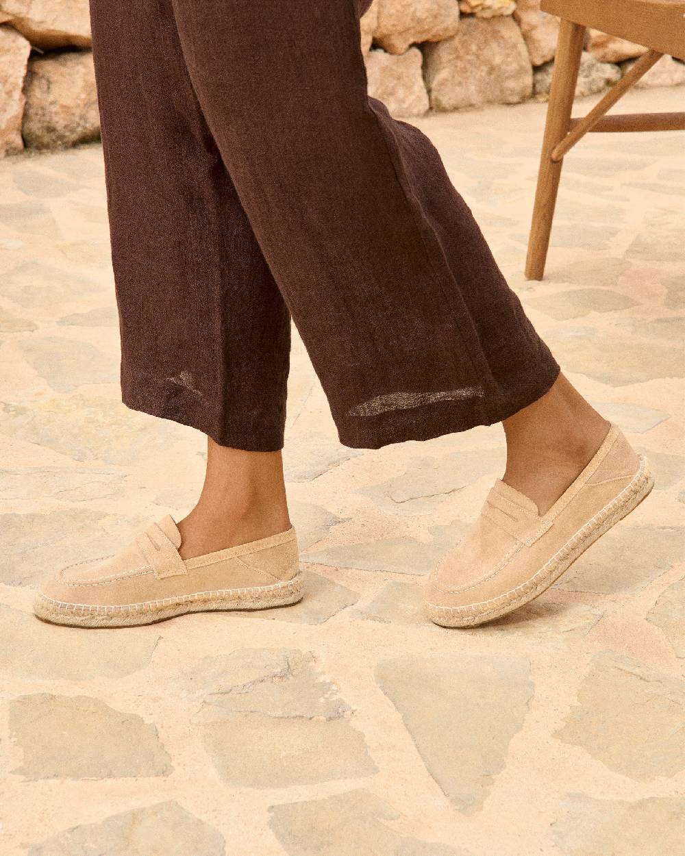 Manebí Suede Loafers Espadrilles - Hamptons Champagne Beige Offerta migliore