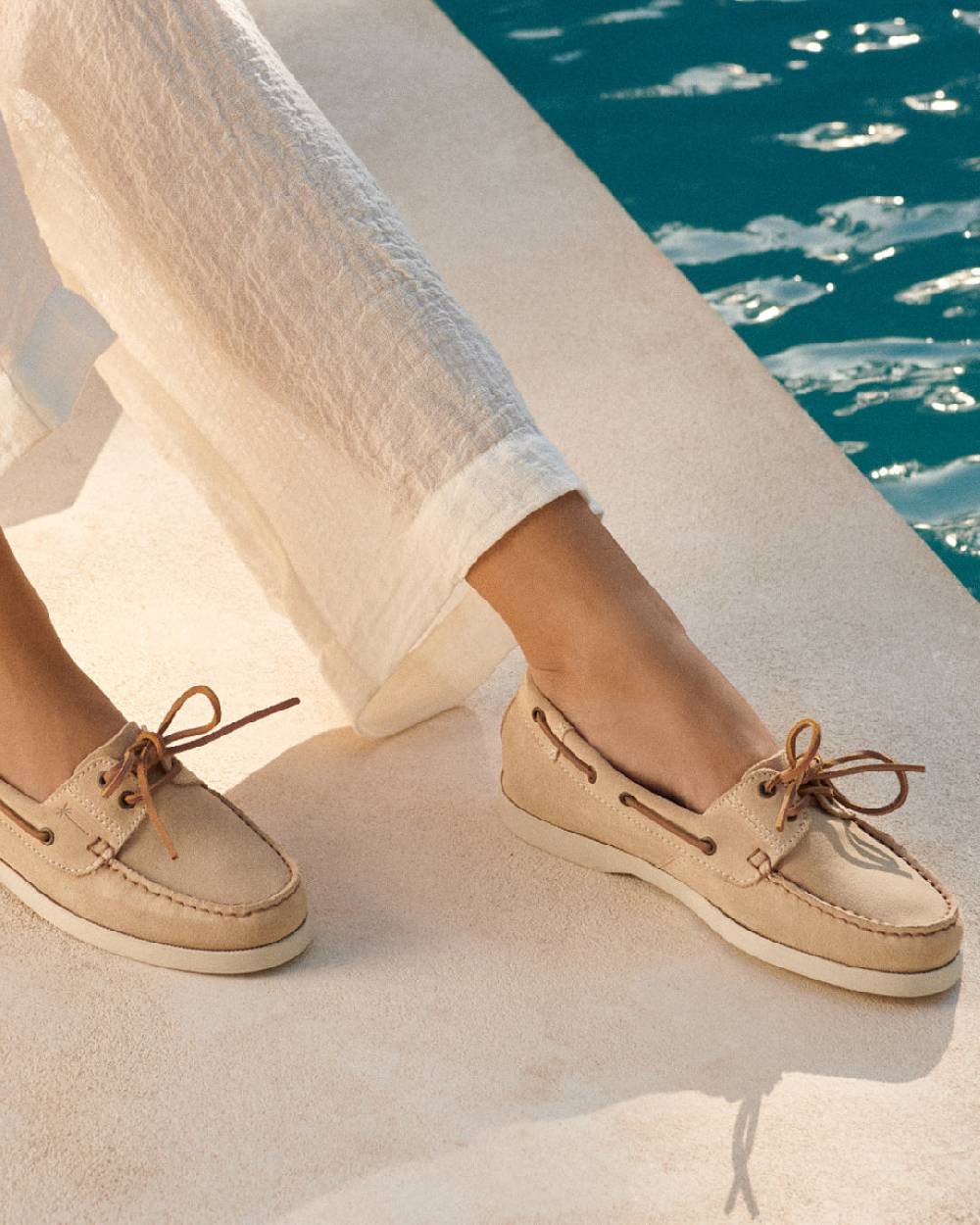 Manebí Suede Boat-Shoes - Hamptons Champagne Beige Latest fashion