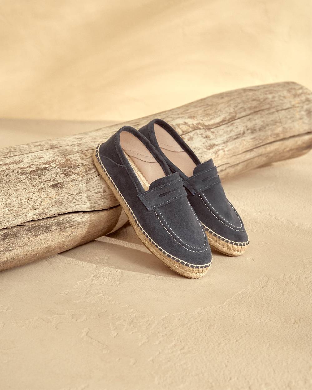 Manebí Mocassini Espadrillas in pelle scamosciata - Hamptons - Patriot Blu Offerte esclusive