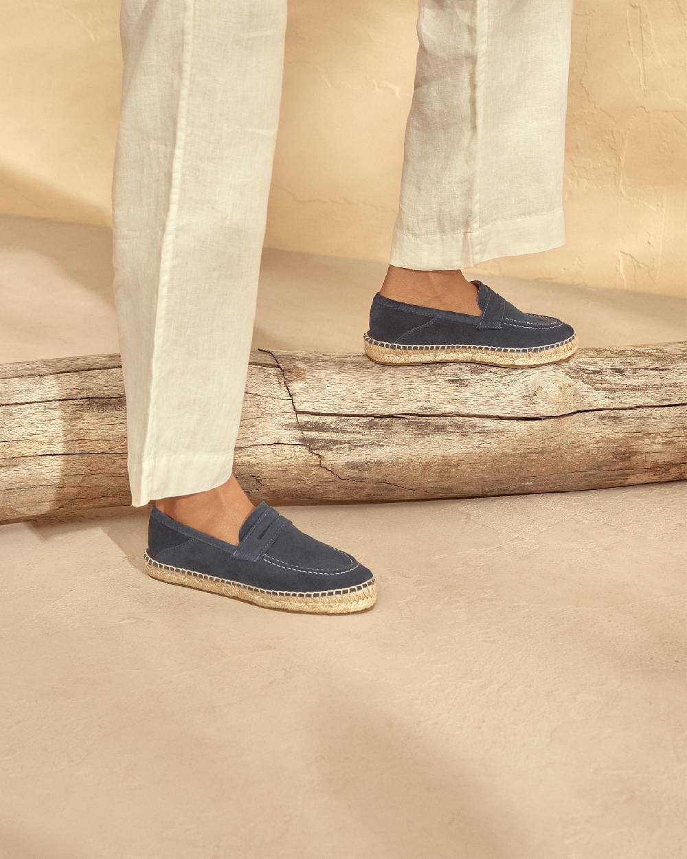 Manebí Mocassini Espadrillas in pelle scamosciata - Hamptons - Patriot Blu Offerte esclusive