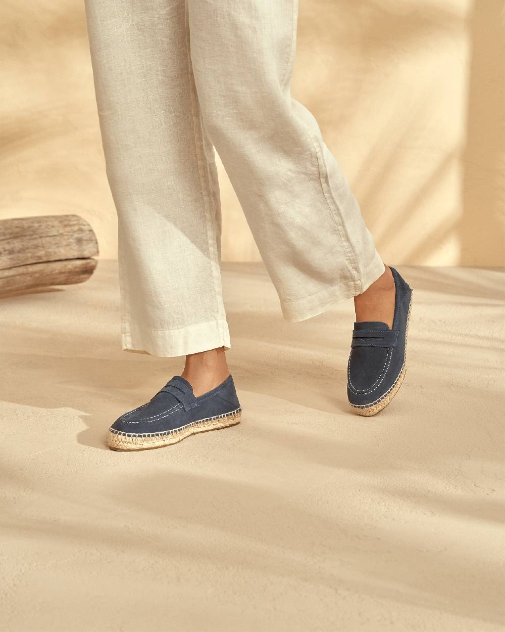 Manebí Mocassini Espadrillas in pelle scamosciata - Hamptons - Patriot Blu Offerte esclusive