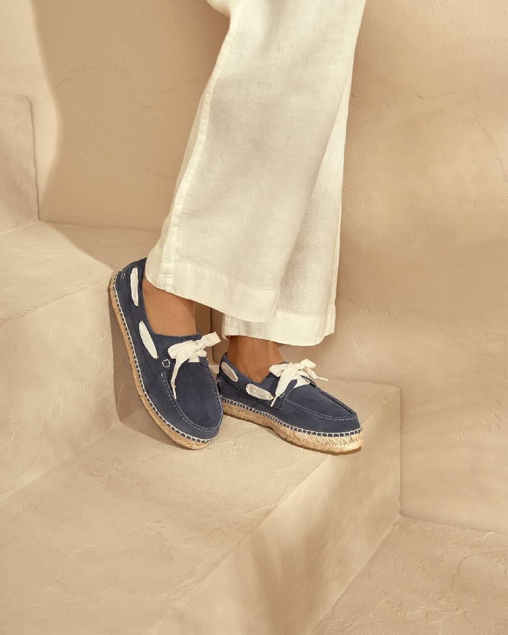 Manebí Suede Boat-Shoes Espadrilles - Hamptons Patriot Blue Lightning offer