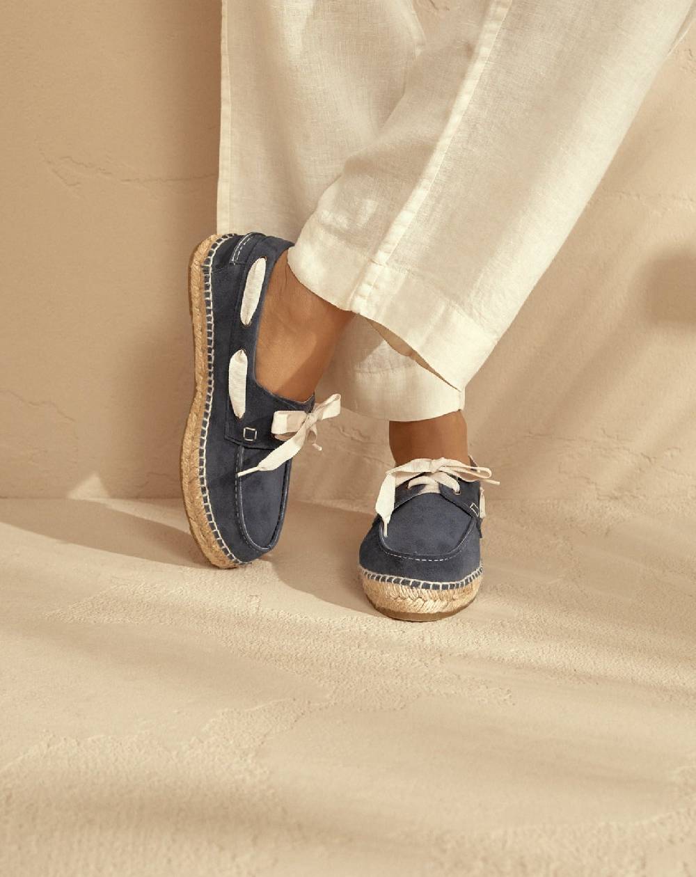 Manebí Suede Boat-Shoes Espadrilles - Hamptons Patriot Blue Lightning offer