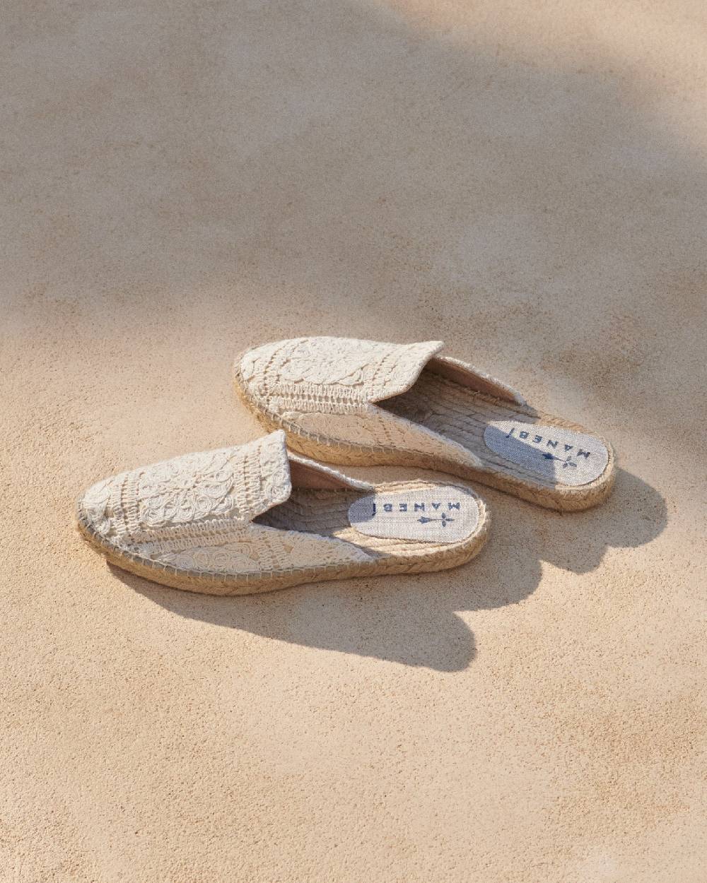 Manebí Cotton Crochet Mules - Yucatán Natural Super Saving Price