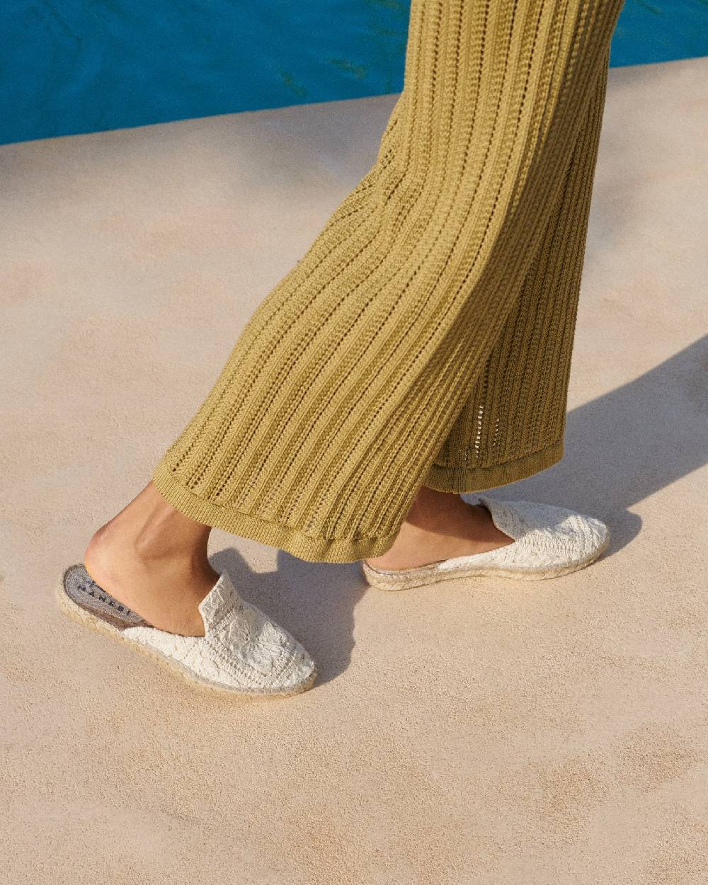 Manebí Cotton Crochet Mules - Yucatán Natural Super Saving Price