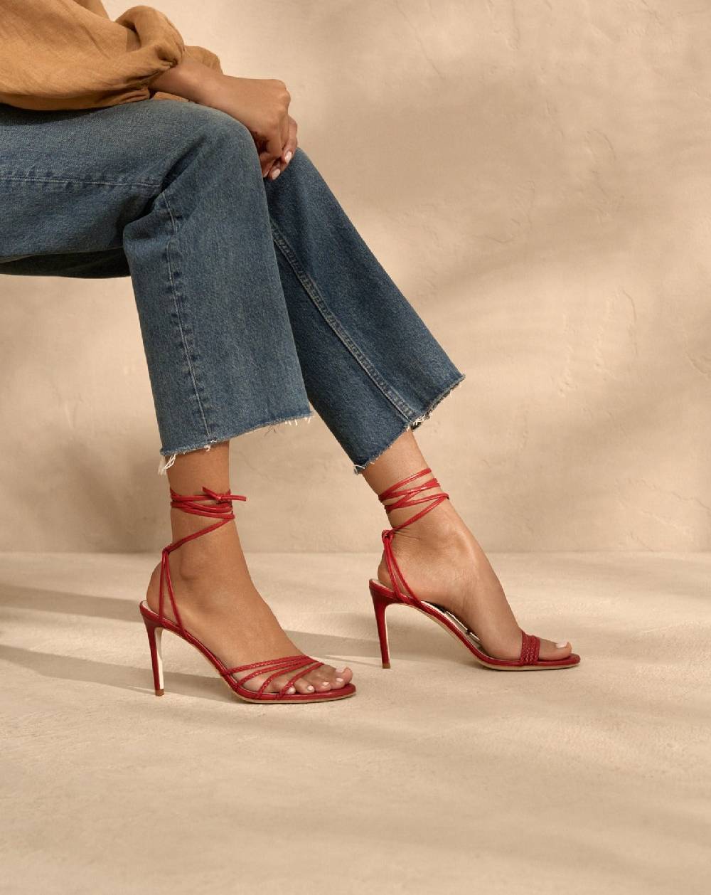 Manebí Savana Leather Braided Heels - Lace Up Bordeaux Fino al 60% di sconto