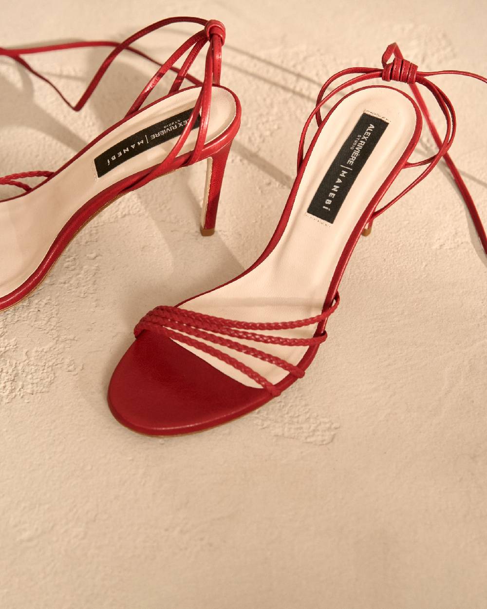 Manebí Savana Leather Braided Heels - Lace Up Bordeaux Fino al 60% di sconto