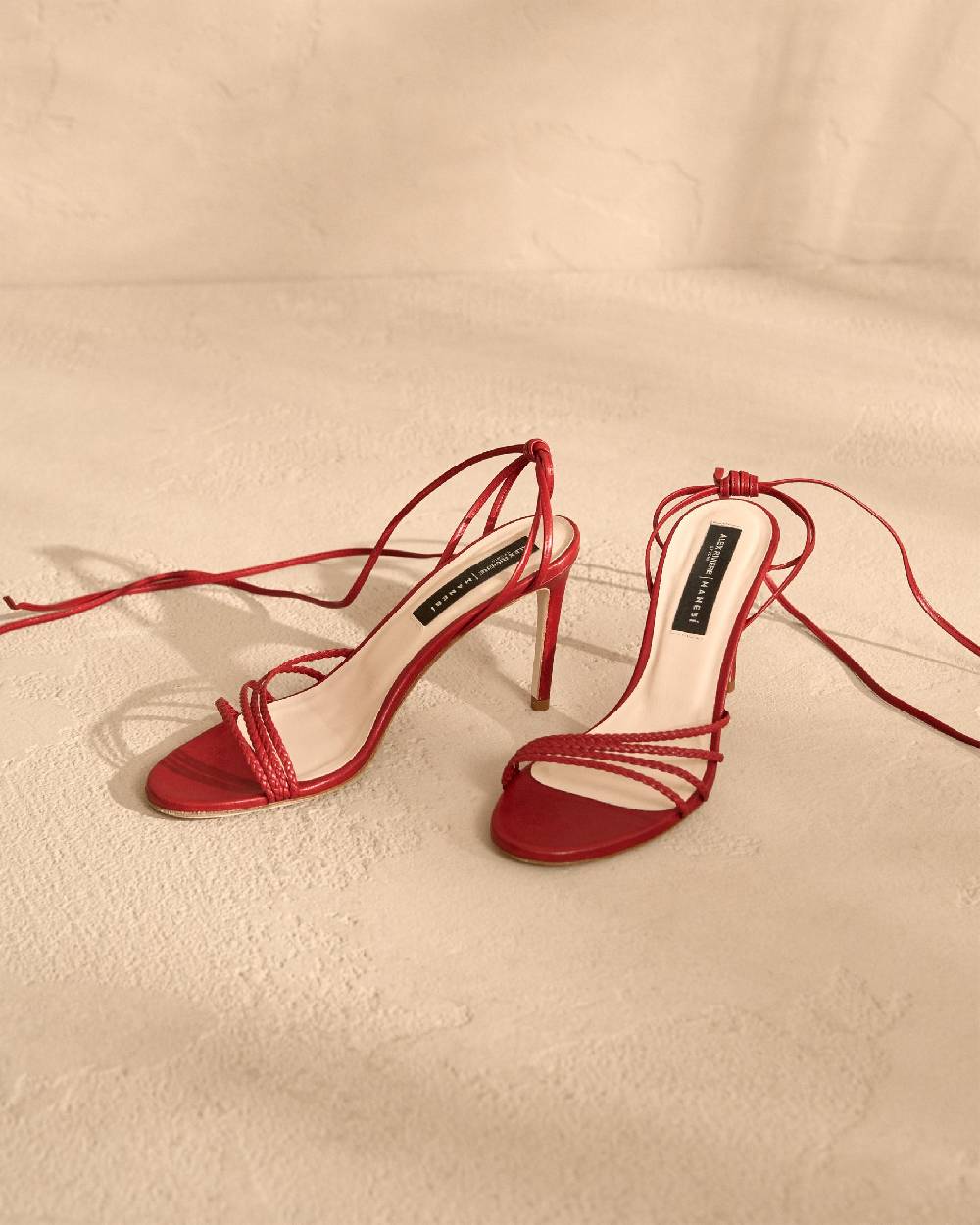 Manebí Savana Leather Braided Heels - Lace Up Bordeaux Fino al 60% di sconto
