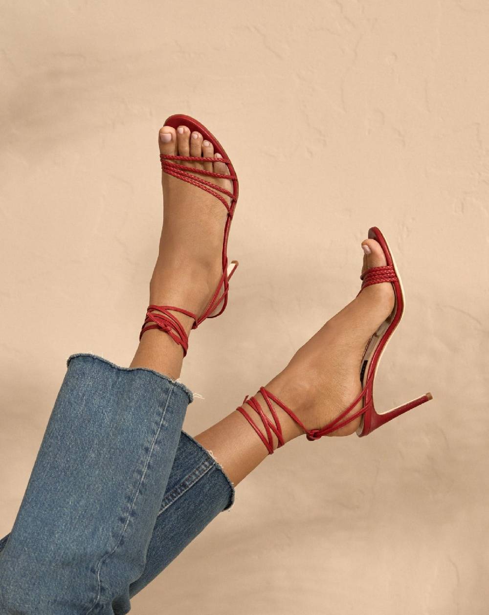 Manebí Savana Leather Braided Heels - Lace Up Bordeaux Fino al 60% di sconto