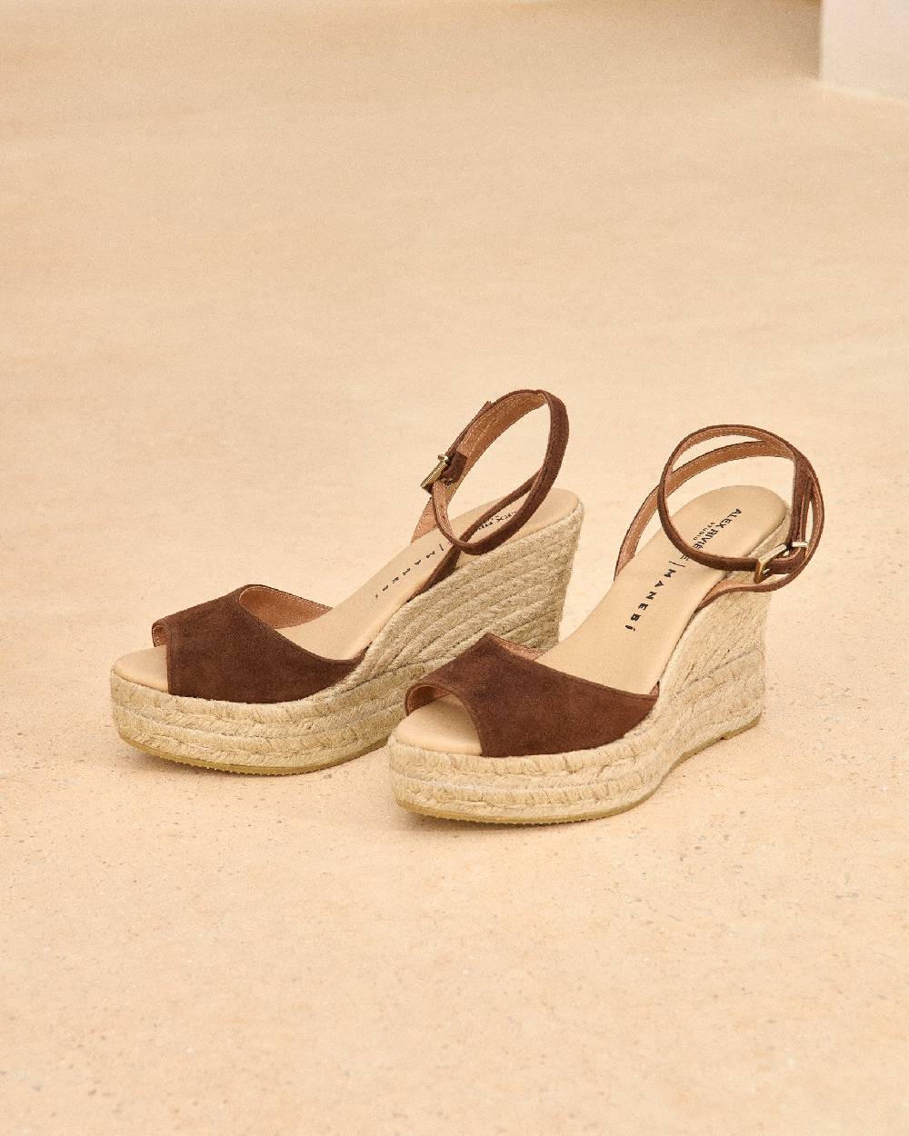 Manebí Viky Soft Suede Open Toe|Wedge Espadrilles - Tobacco Fino al 55% di sconto
