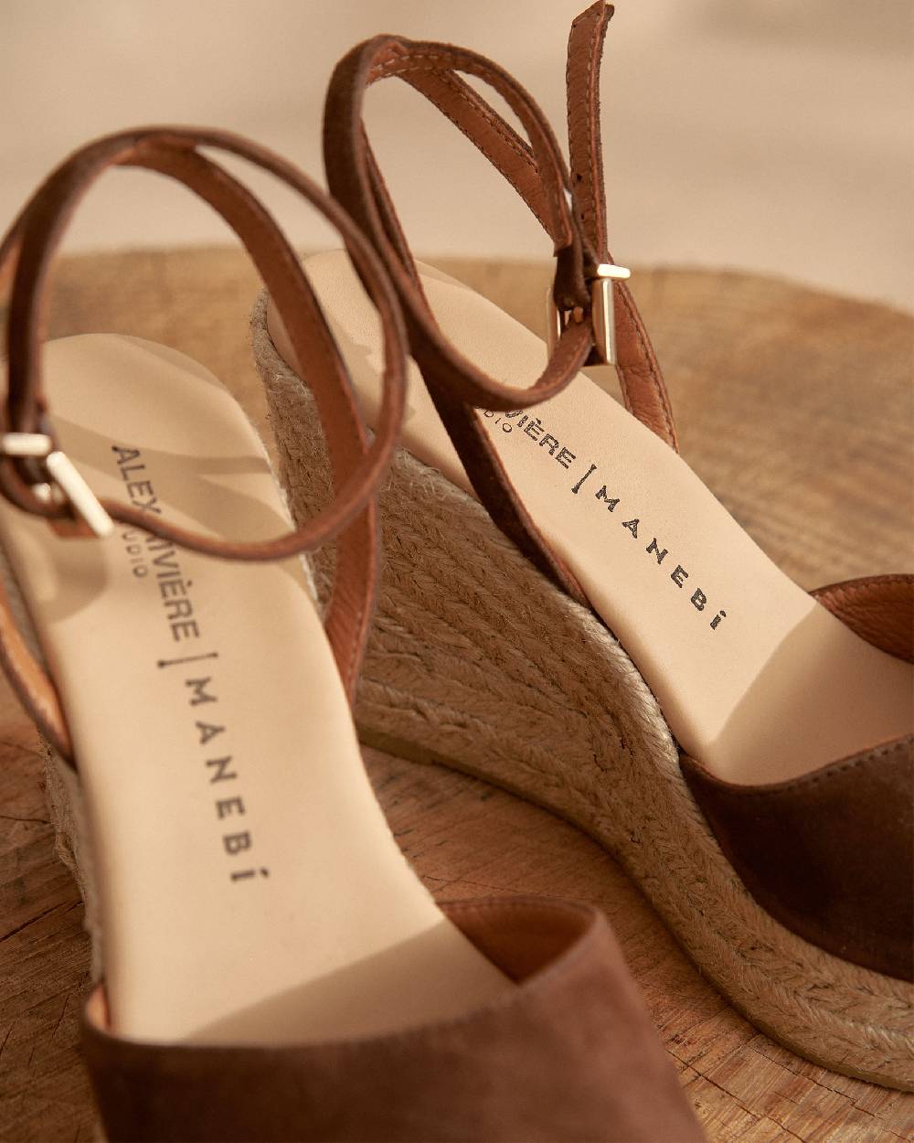 Manebí Viky Soft Suede Open Toe|Wedge Espadrilles - Tobacco Fino al 55% di sconto