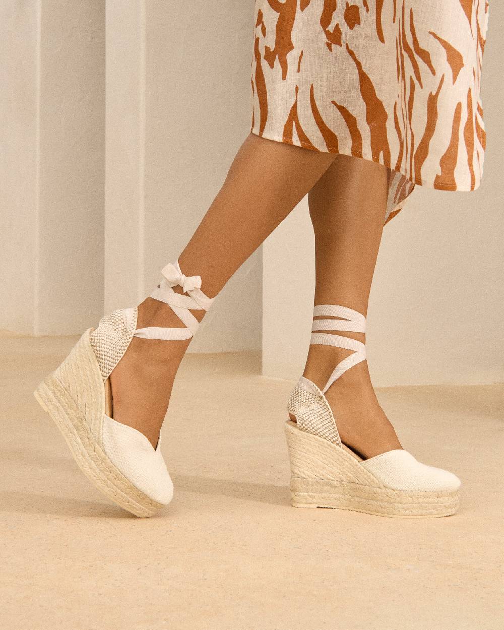 Manebí Organic Hemp Heart-Shaped|Wedge Espadrilles - La Havana White Limitato a 3 giorni
