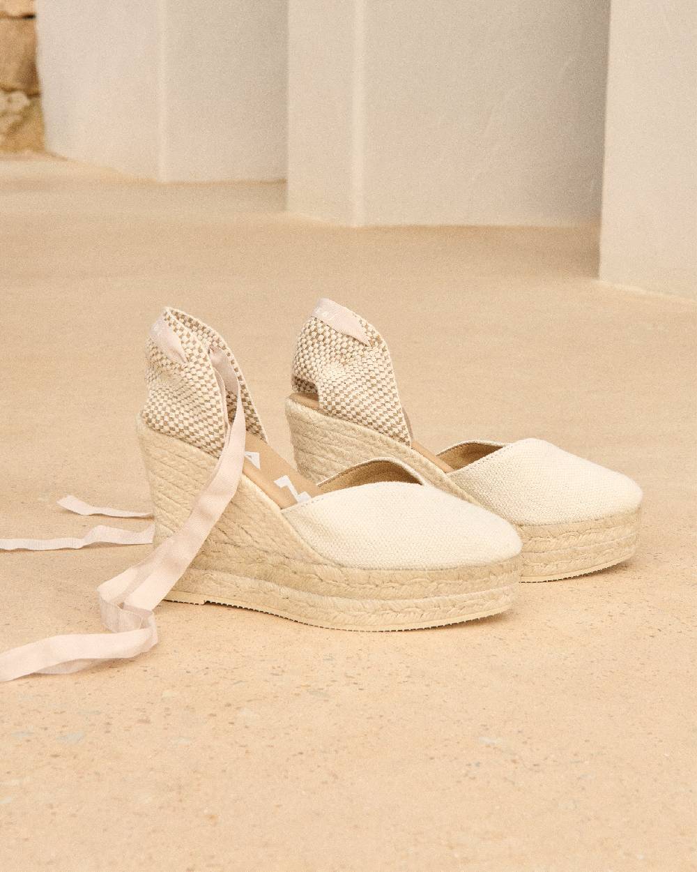 Manebí Organic Hemp Heart-Shaped|Wedge Espadrilles - La Havana White Limitato a 3 giorni