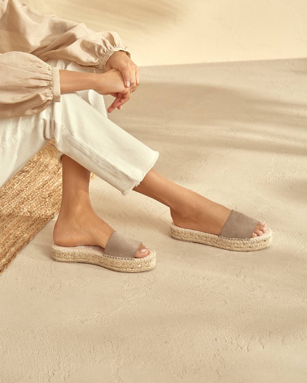 Manebí Suede Double Sole Slides - Hamptons Coco Brown Novità