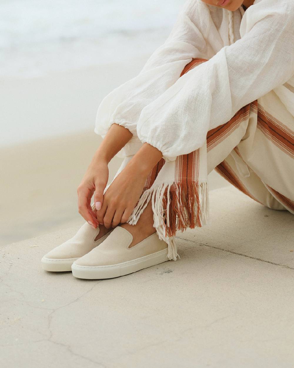 Manebí Suede Slip-On - Hamptons Champagne Beige Comprare a buon mercato