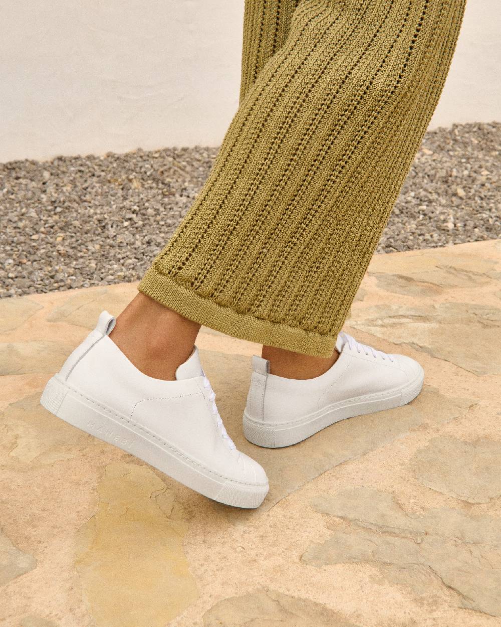 Manebí Leather Sneakers - Canyon Off White Flash Sale
