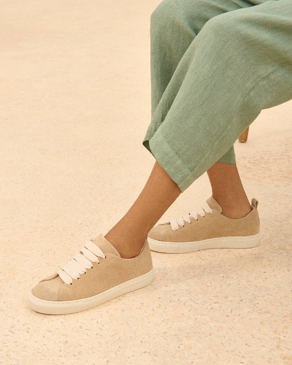 Manebí Suede Sneakers - Hamptons Champagne Beige Fornitura limitata