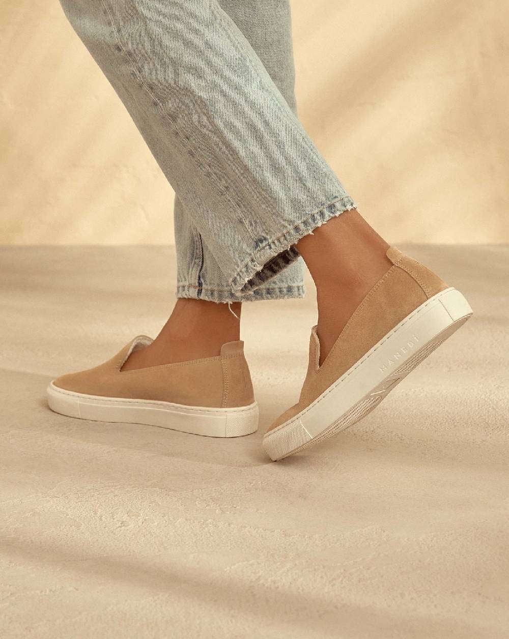 Manebí Suede Slip-On - Hamptons Champagne Beige Shopping online