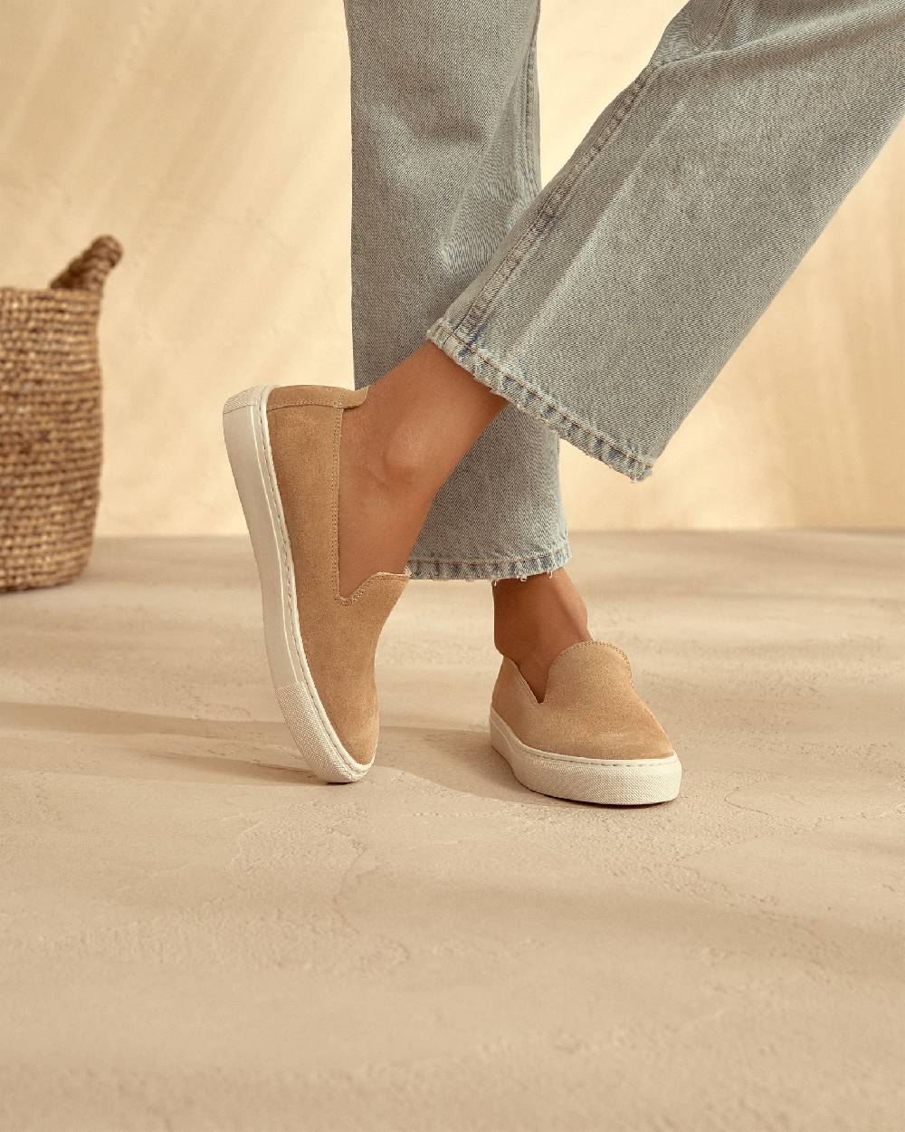 Manebí Suede Slip-On - Hamptons Champagne Beige Shopping online