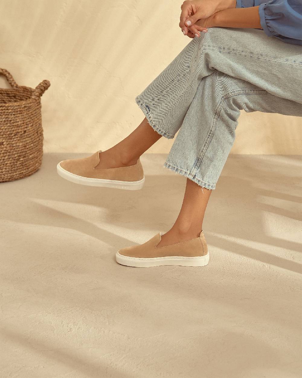 Manebí Suede Slip-On - Hamptons Champagne Beige Shopping online