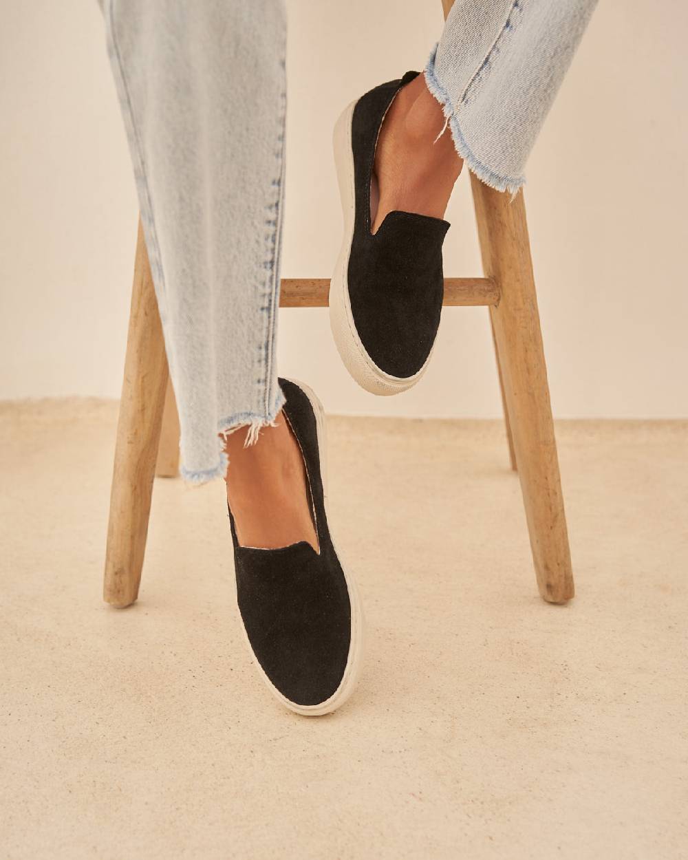 Manebí Suede Slip-On - Hamptons Black Smaltimento dello stoccaggio