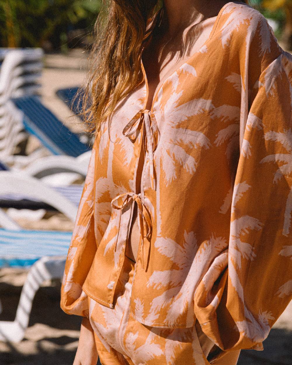 Manebí Printed Cotton Cancun Shirt - Sunbaked \u0026 Cream Pink Maxi Palm Online Outlet