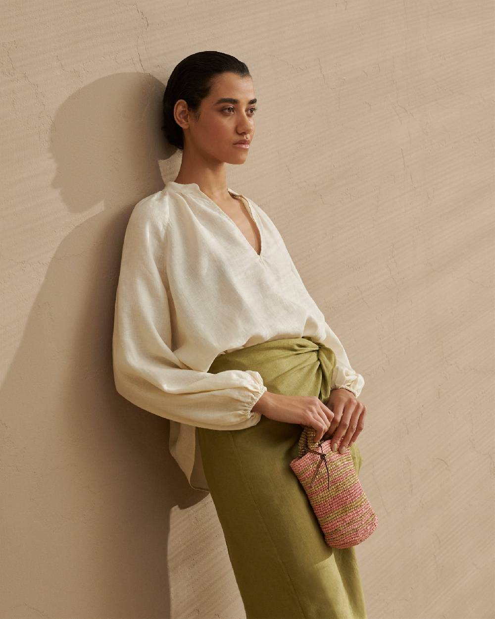 Manebí Linen Milos Shirt - Puffed Sleeves Eggnog Bestseller