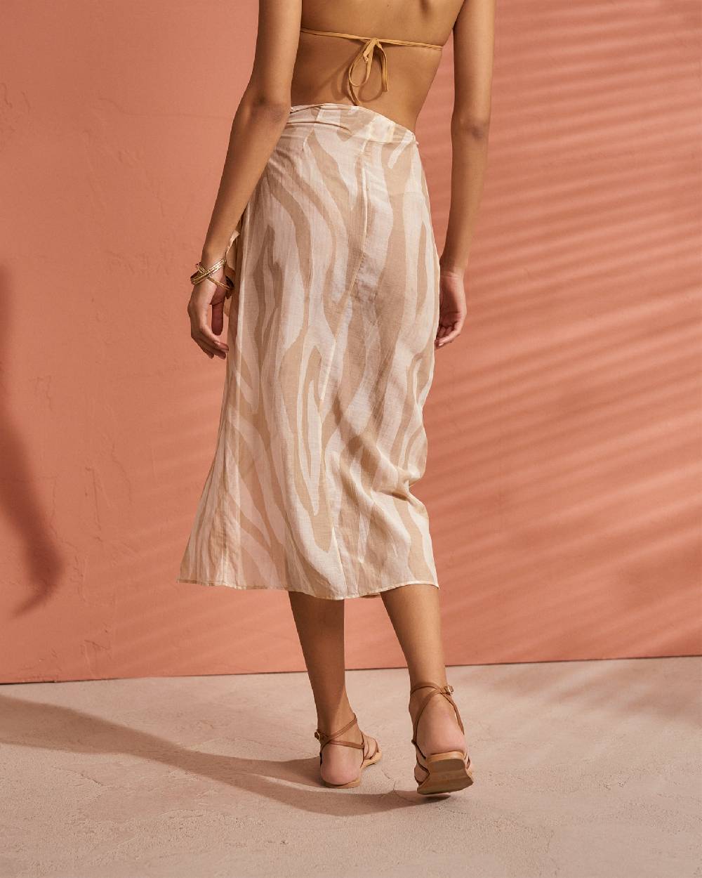 Manebí Printed Cotton Silk Voile|Lecois Skirt - Wraparound Design with Knot Black Off White Maxi Zebra Discount Store per i nuovi prodotti