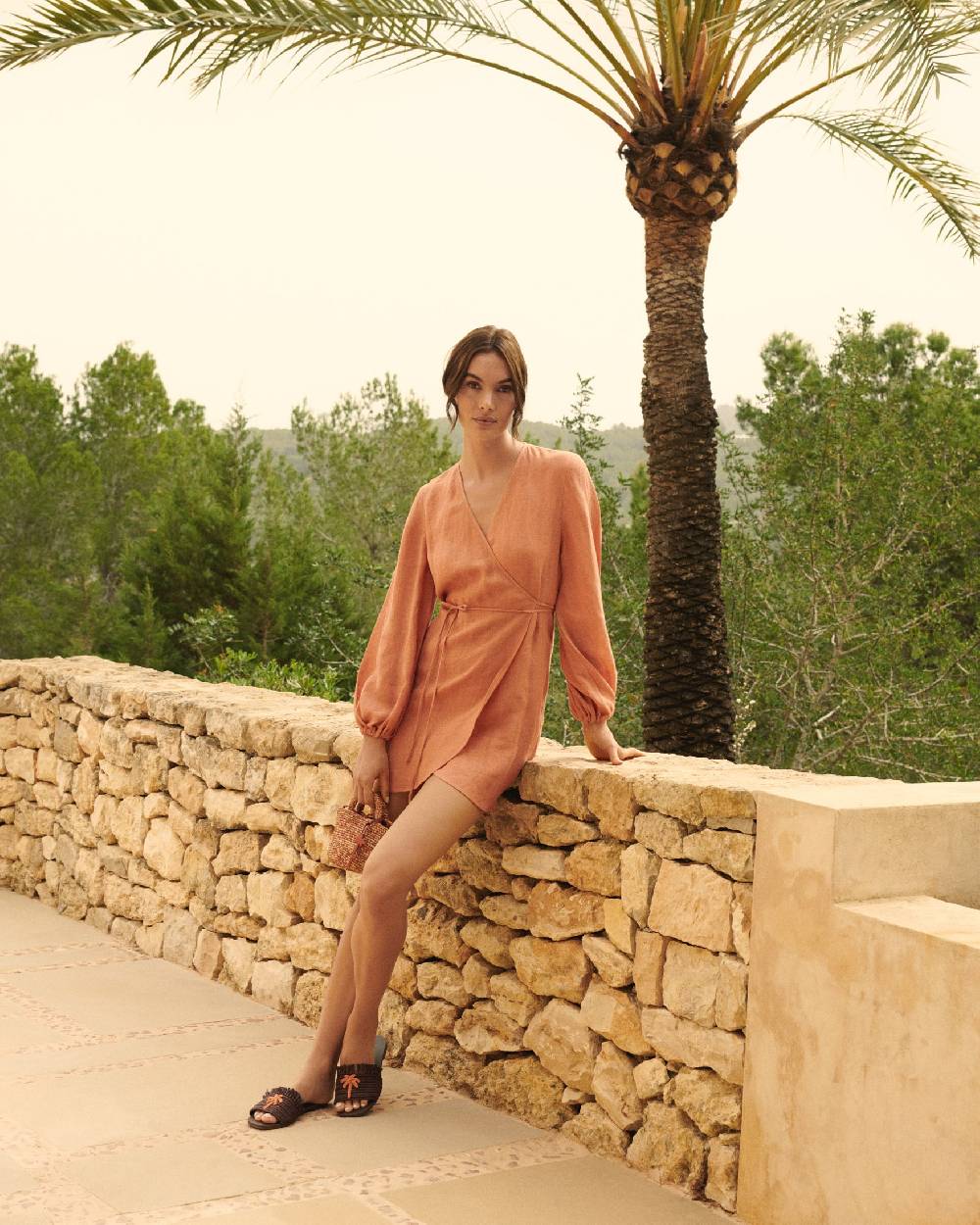 Manebí Linen Gauze Caracas Dress - Sunbaked Trasporto libero internazionale