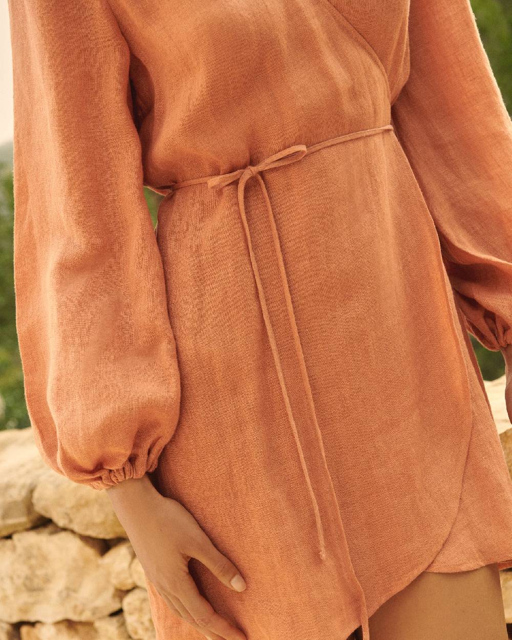 Manebí Linen Gauze Caracas Dress - Sunbaked Trasporto libero internazionale