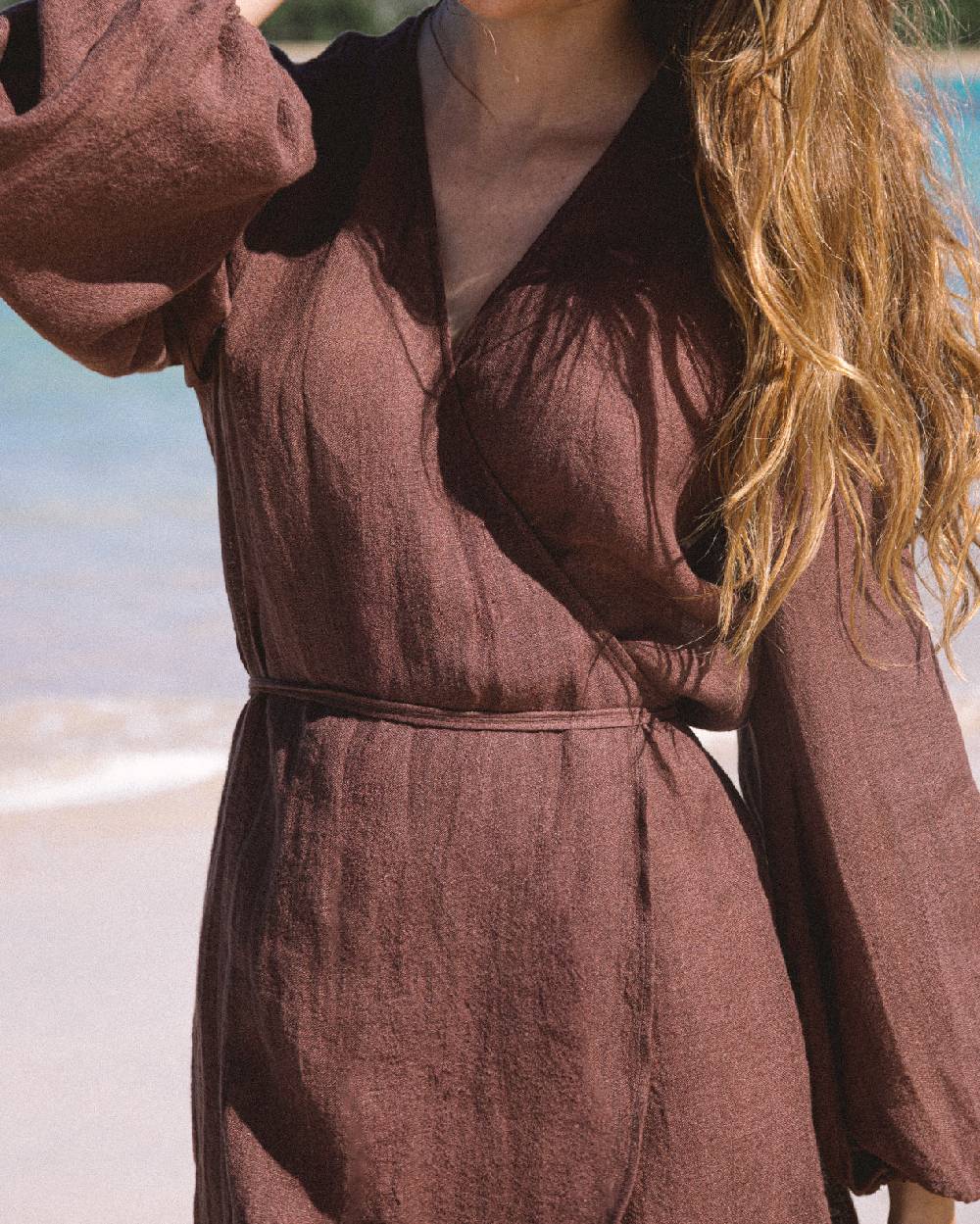 Manebí Linen Gauze Caracas Dress - Cocoa Officina