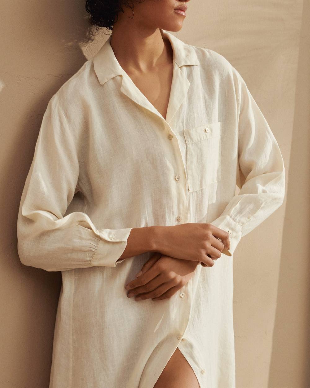 Manebí Linen Portofino Dress - Chemisier Dress Eggnog Black Friday Prezzi
