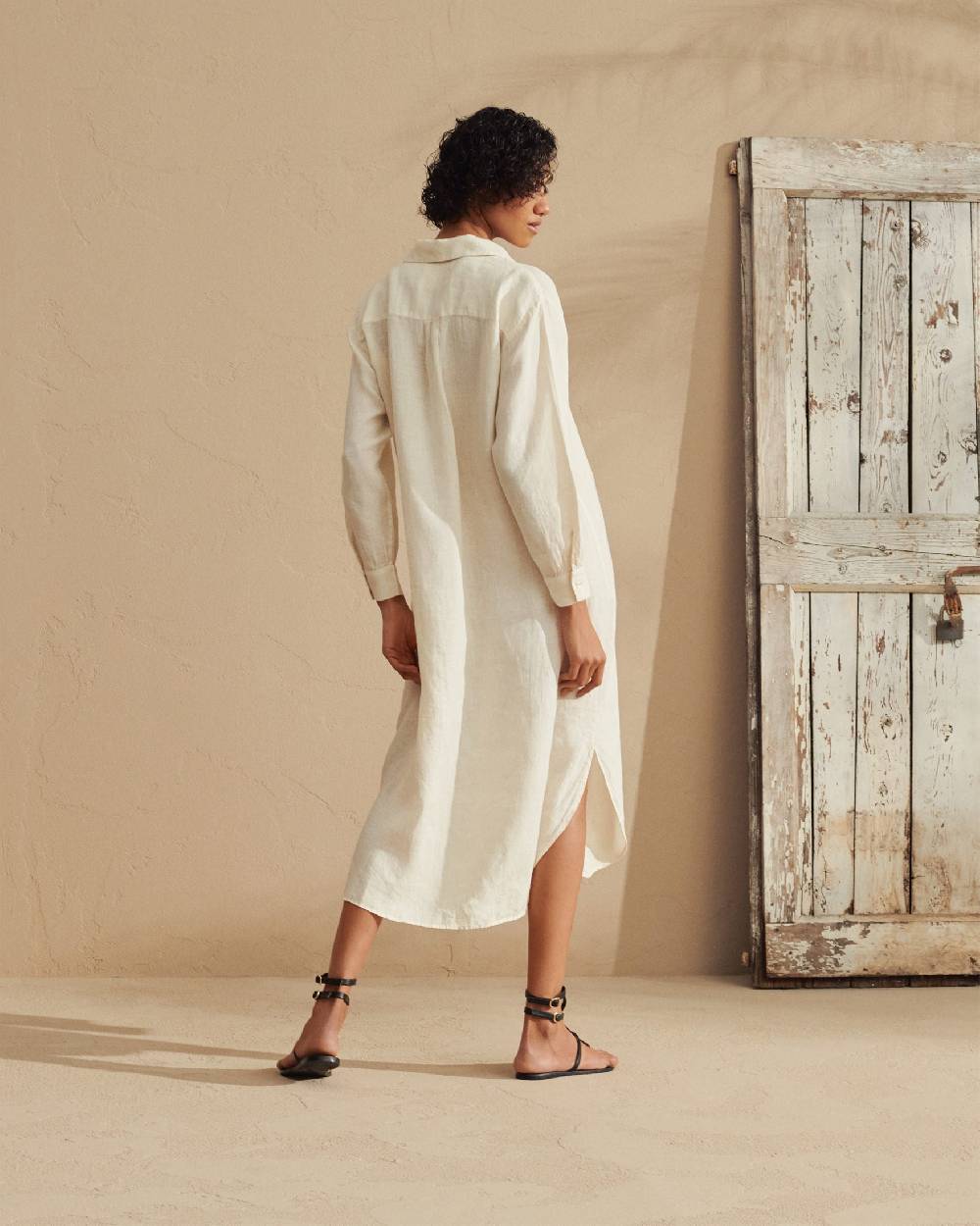 Manebí Linen Portofino Dress - Chemisier Dress Eggnog Black Friday Prezzi