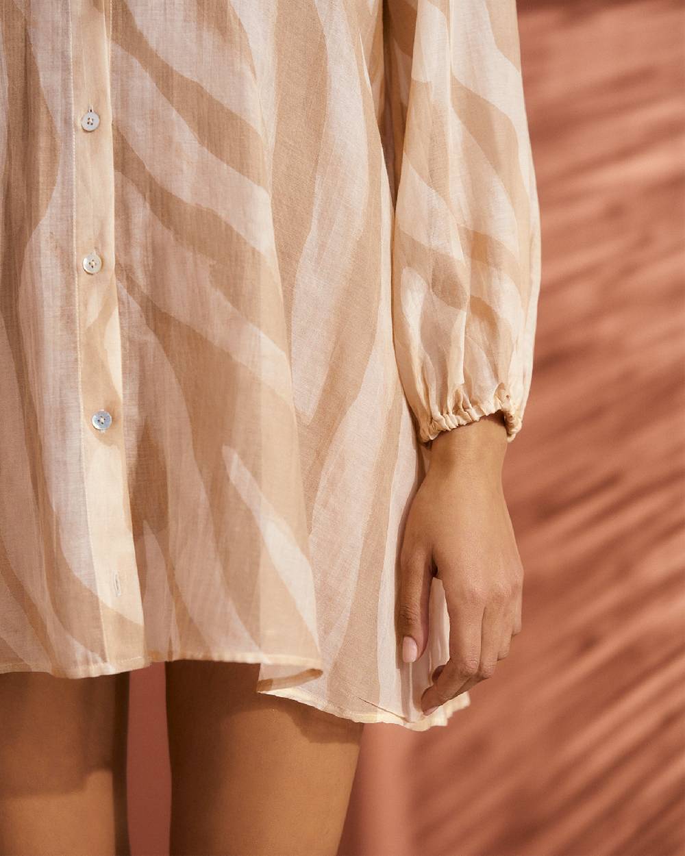 Manebí Printed Cotton Silk Voile|Ibiza Dress - Hand Braided Cord Beige Off White Maxi Zebra Sconti questo mese