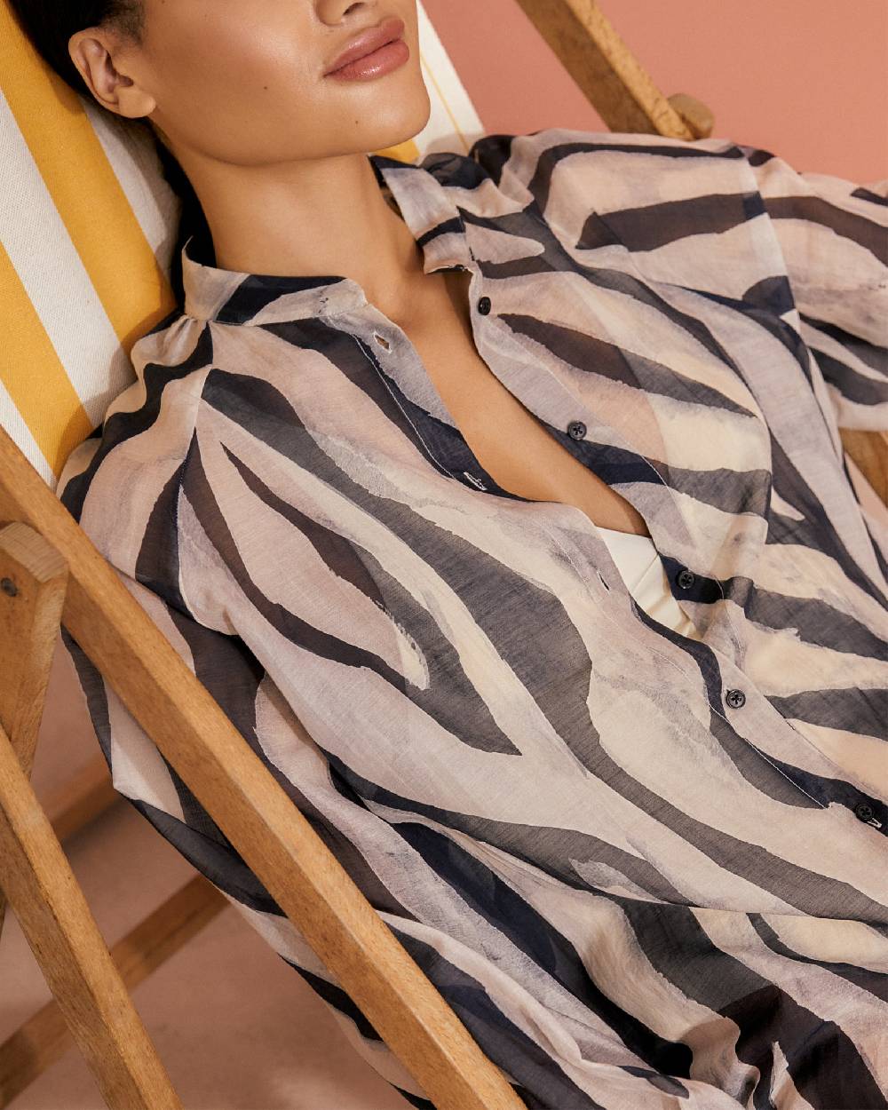 Manebí Printed Cotton Silk Voile|Ibiza Dress - Hand Braided Cord Black Off White Maxi Zebra Italy