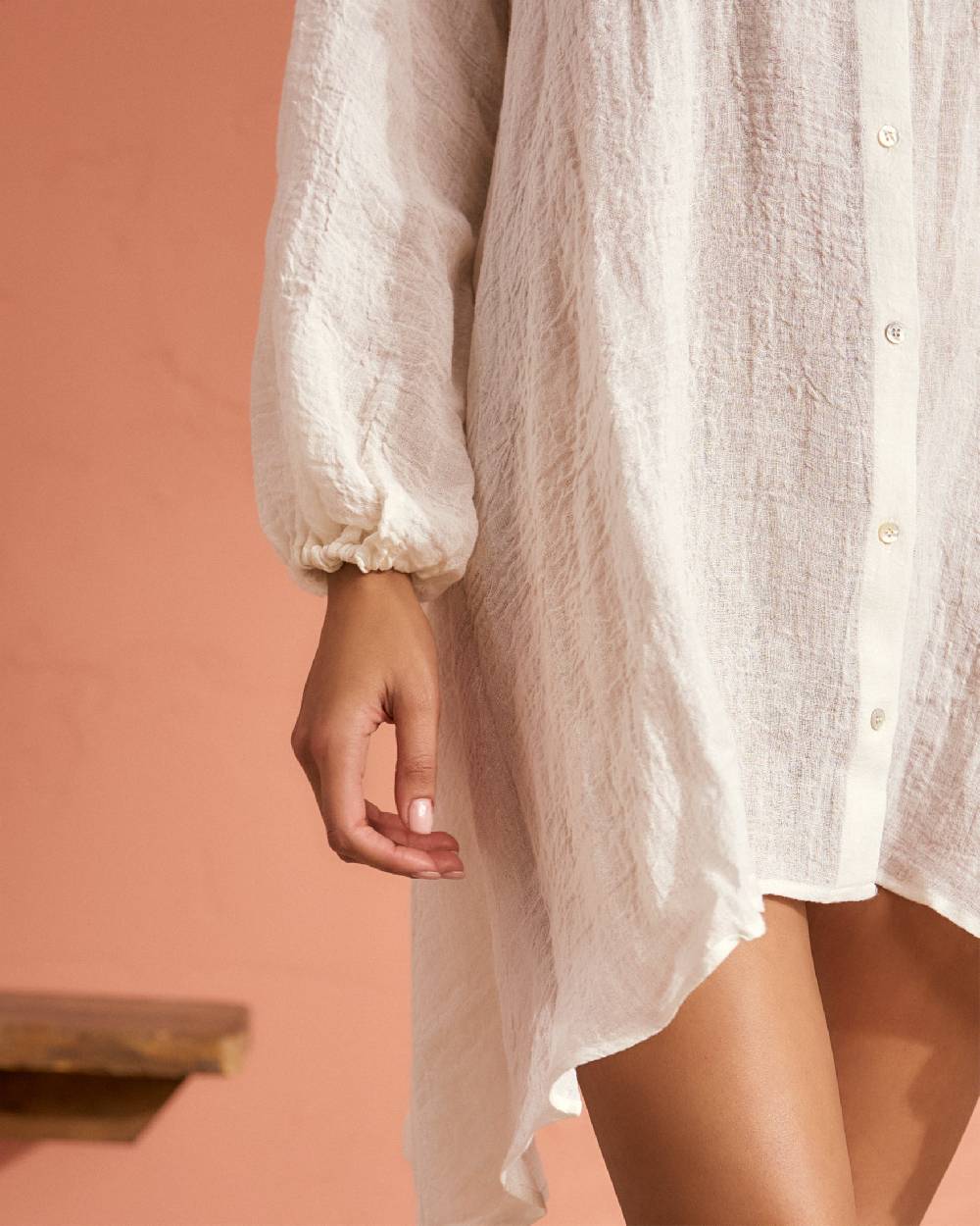 Manebí Linen Gauze Ibiza Dress - Hand Braided Cord White Italia