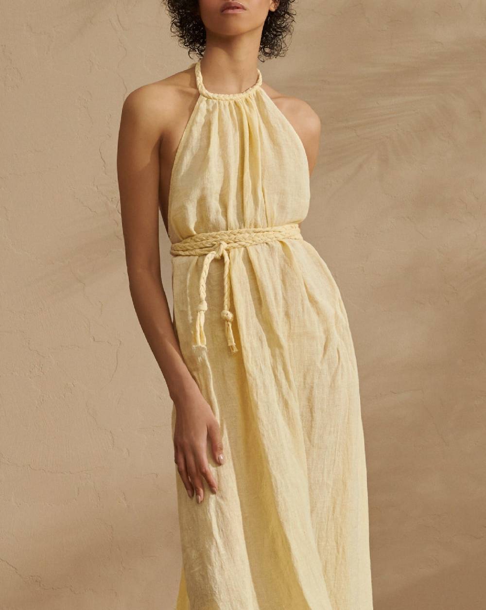 Manebí Linen Gauze Tulum Dress - Inca Cream In Linea