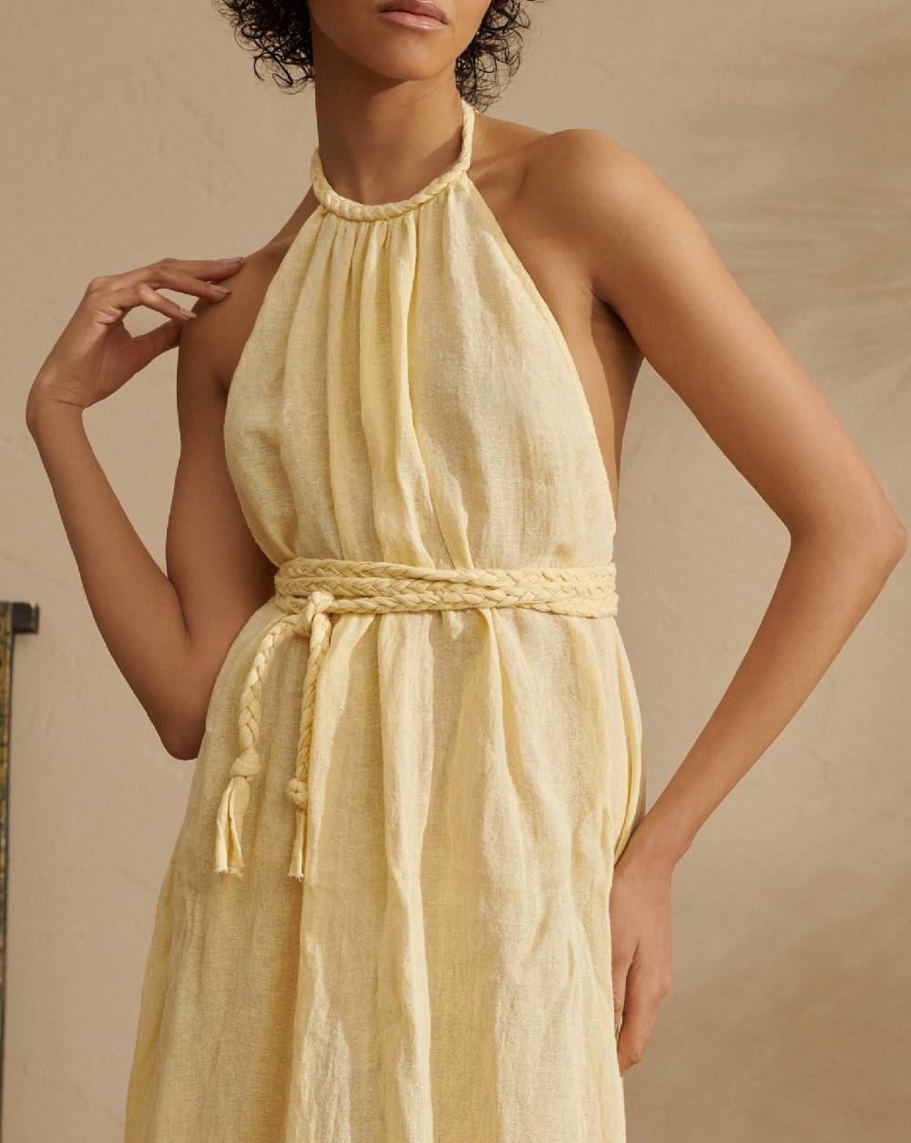 Manebí Linen Gauze Tulum Dress - Inca Cream In Linea