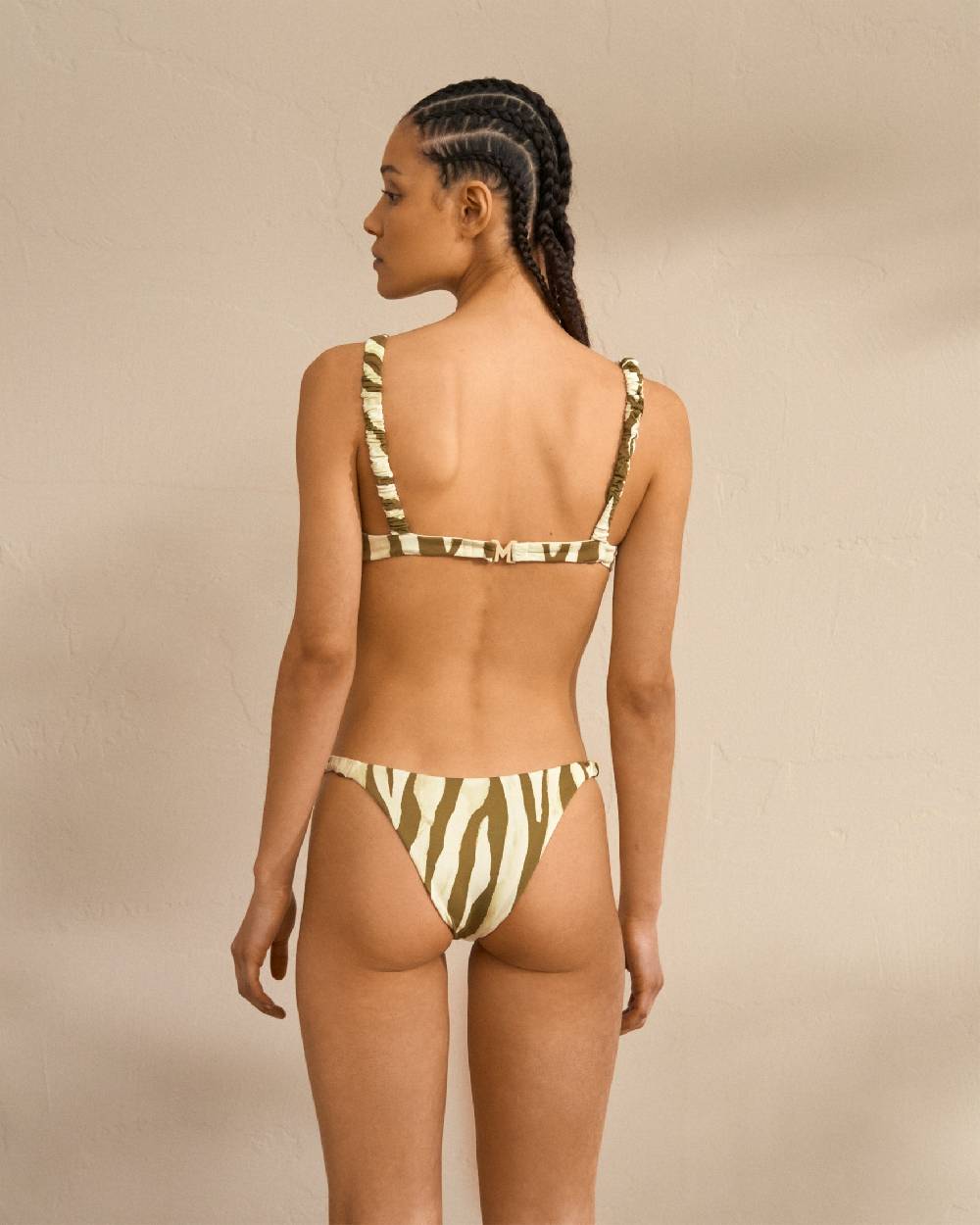 Manebí Stretch Bikini - Soft Touch Kaki Green Ivory Zebra Soddisfazione Garantita