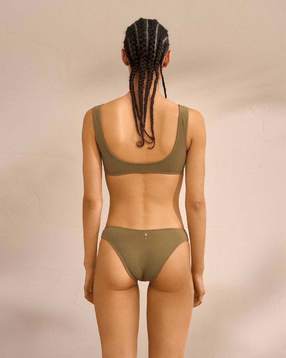 Manebí Terry Cotton Surf Bralette Bikini - Soft Touch Kaki Green Shopping Online