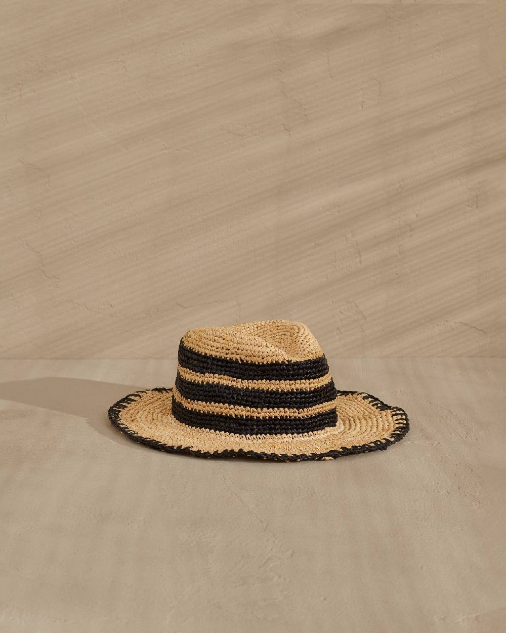 Manebí Raffia Panama Hat - Hamptons Striped Moda